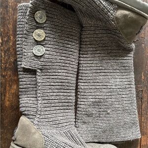 UGG Gray Knit Sweater Boots